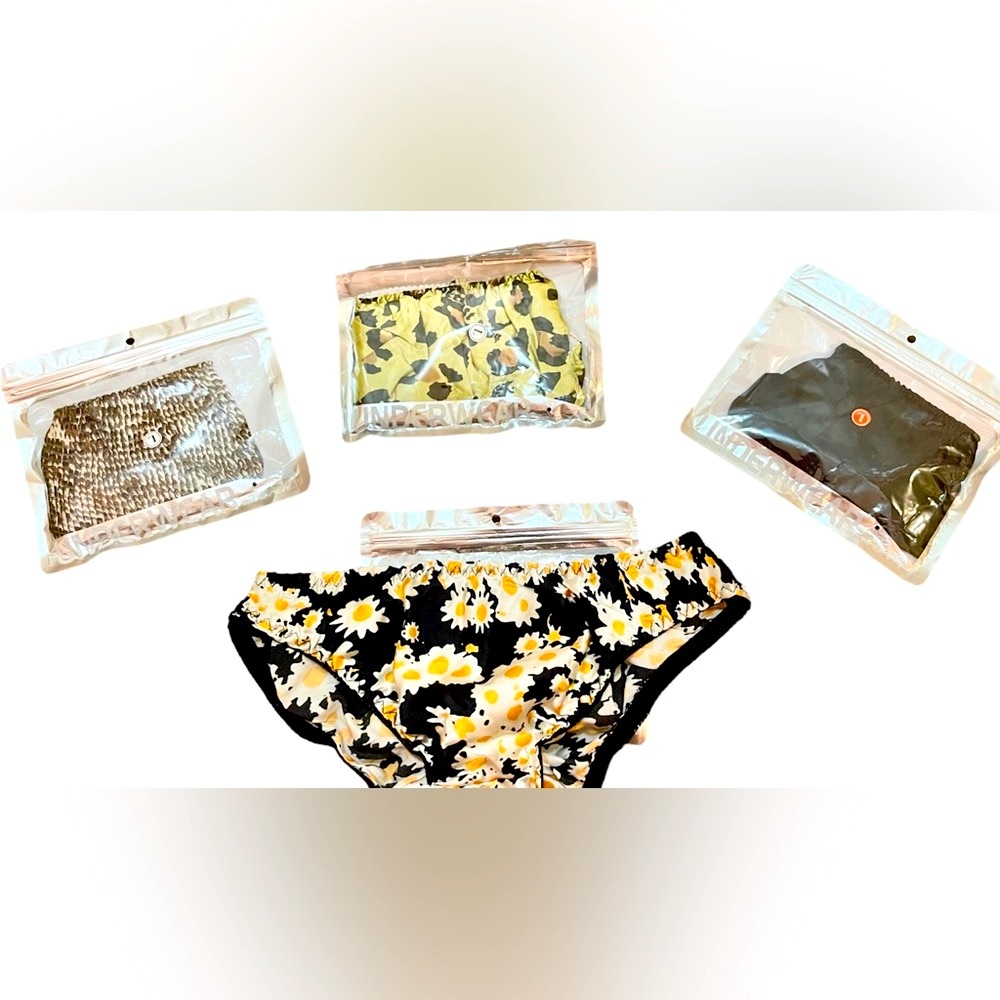 4 Pairs 100% Silk Underwear, Size Large